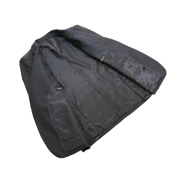 スーツ メンズ 2017-18 秋冬 新品 アランドロン Super120s ナチュラルストレッチ 灰グレー杢 ストライプ 2つボタン ビジネススーツ (AB体) J09-2B | アラン・ドロン | 03