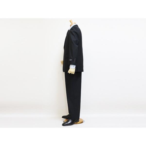 スーツ メンズ 2018 春夏 新品 ALAIN DELON アランドロン 黒ブラック織柄シャドーストライプ  2つボタン ビジネススーツ (AB/BB/E体) やや細め J09-2B | アラン・ドロン | 03