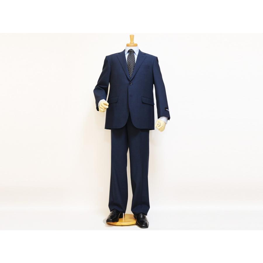 スーツ メンズ 2018 春夏 新品 ALAIN DELON アランドロン 濃紺ネイビー刷毛目 360度ストレッチ 2つボタン ビジネススーツ (BB/E体) やや細め J09-2B | アラン・ドロン | 01