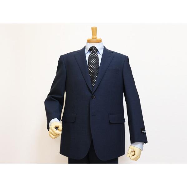 スーツ メンズ 2018 春夏 新品 ALAIN DELON アランドロン 濃紺ネイビー刷毛目 360度ストレッチ 2つボタン ビジネススーツ (BB/E体) やや細め J09-2B | アラン・ドロン | 02