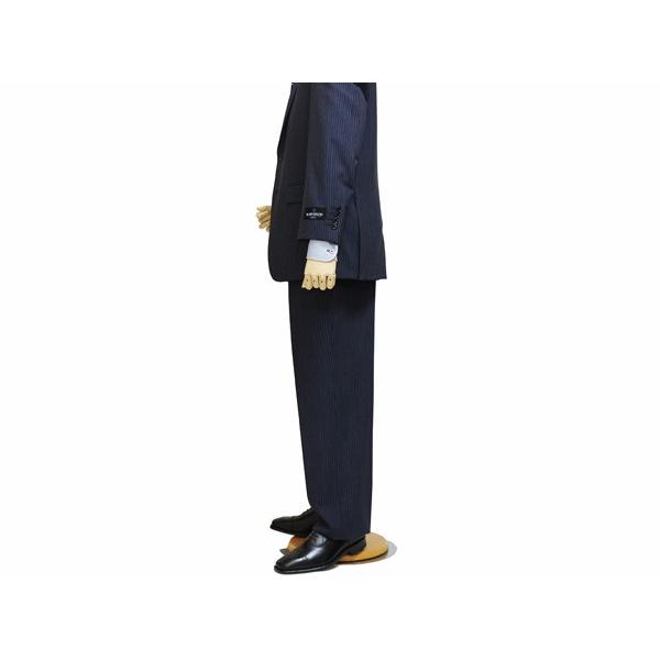 スーツ メンズ 2018 春夏 新品 ALAIN DELON アランドロン 濃紺ネイビー  5.5mmストライプ 360度ストレッチ 2つボタン ビジネススーツ (AB/BB体) やや細め J09-2B | アラン・ドロン | 03