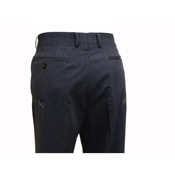 スーツ メンズ 2018 春夏 新品 ALAIN DELON アランドロン 濃紺ネイビー  5.5mmストライプ 360度ストレッチ 2つボタン ビジネススーツ (AB/BB体) やや細め J09-2B | アラン・ドロン | 08