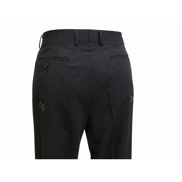 スーツ メンズ 2018 春夏 新品 アランドロン 濃紺ネイビー 5.5mmストライプ 360度ストレッチ 2つボタン ビジネススーツ (A/AB体) やや細め J09-2B | アラン・ドロン | 08