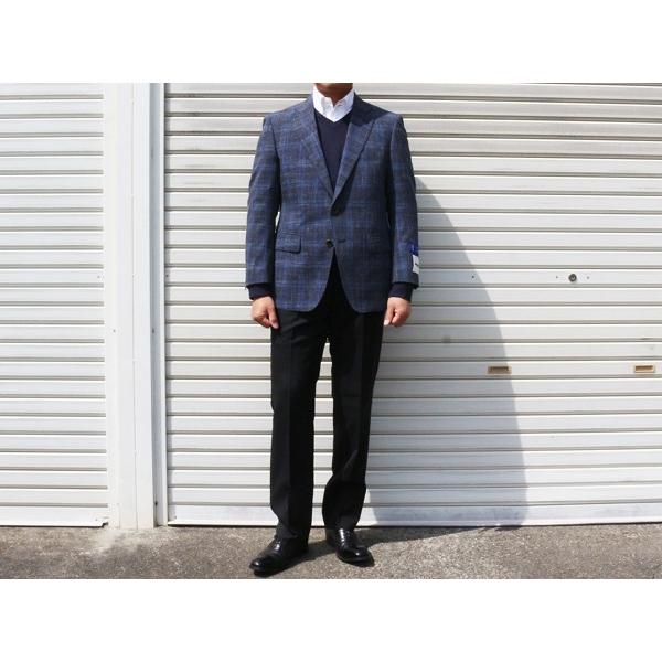 ジャケット テーラード ブレザー 2018 春夏新作 renoma レノマ paris パリス 麻-100％素材風  かすり調グレー杢２色 メンズテーラード  (AB/BB体) やや細め | renoma | 02