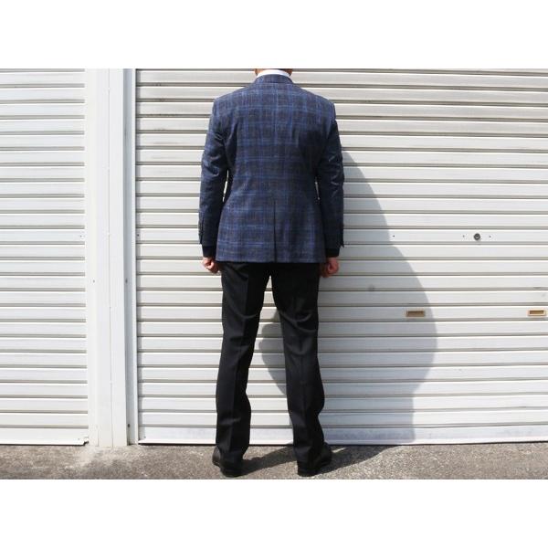 ジャケット テーラード ブレザー 2018 春夏新作 renoma レノマ paris パリス 麻-100％素材風  かすり調グレー杢２色 メンズテーラード  (AB/BB体) やや細め | renoma | 04