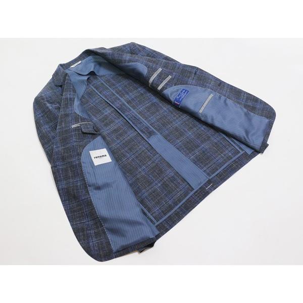 ジャケット テーラード ブレザー 2018 春夏新作 renoma レノマ paris パリス 麻-100％素材風  かすり調グレー杢２色 メンズテーラード  (AB/BB体) やや細め | renoma | 05