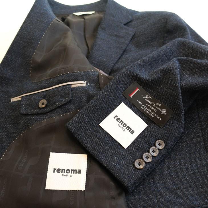 ジャケット テーラード ブレザー 2018-19 秋冬新作 renoma レノマ paris パリス 濃紺ネイビー杢 無地系 ニット素材 ジャケット (AB/BB体) やや細め | renoma | 10
