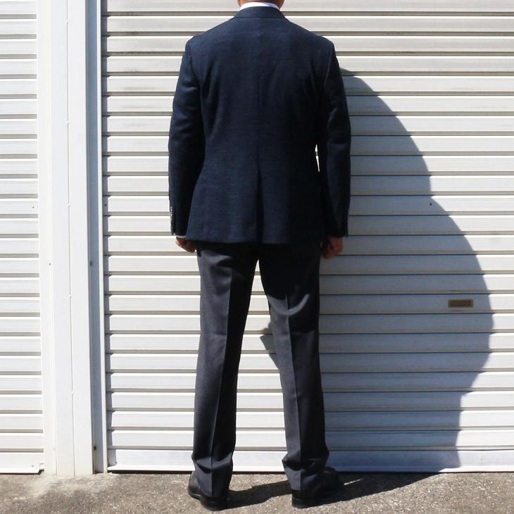 ジャケット テーラード ブレザー 2018-19 秋冬新作 renoma レノマ paris パリス 濃紺ネイビー杢 無地系 ニット素材 ジャケット (AB/BB体) やや細め | renoma | 06