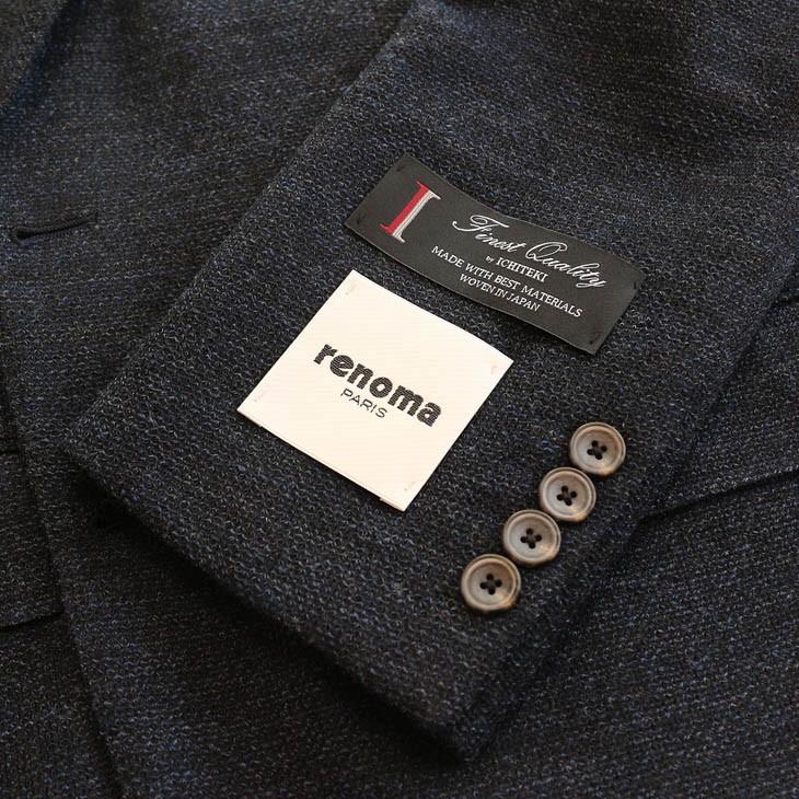 ジャケット テーラード ブレザー 2018-19 秋冬新作 renoma レノマ paris パリス 濃紺ネイビー杢 無地系 ニット素材 ジャケット (AB/BB体) やや細め | renoma | 09