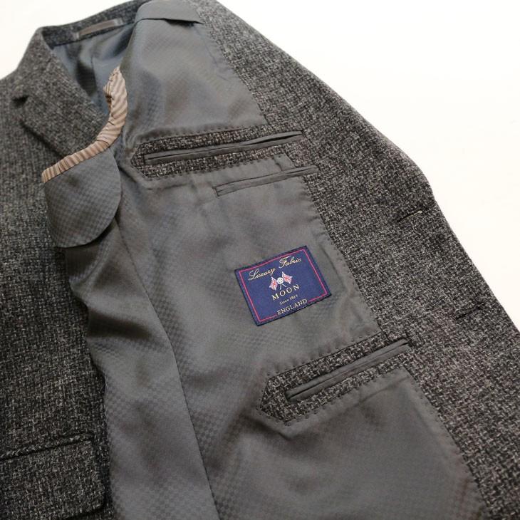 ジャケット テーラード ブレザー 秋冬 新品 英国 MOON ムーン ツイード 灰グレー無地系杢 2つボタン ジャケット (AB/BB体) やや細め |  | 10