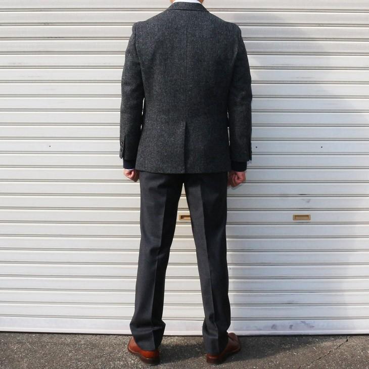 ジャケット テーラード ブレザー 秋冬 新品 英国 MOON ムーン ツイード 灰グレー無地系杢 2つボタン ジャケット (AB/BB体) やや細め |  | 04