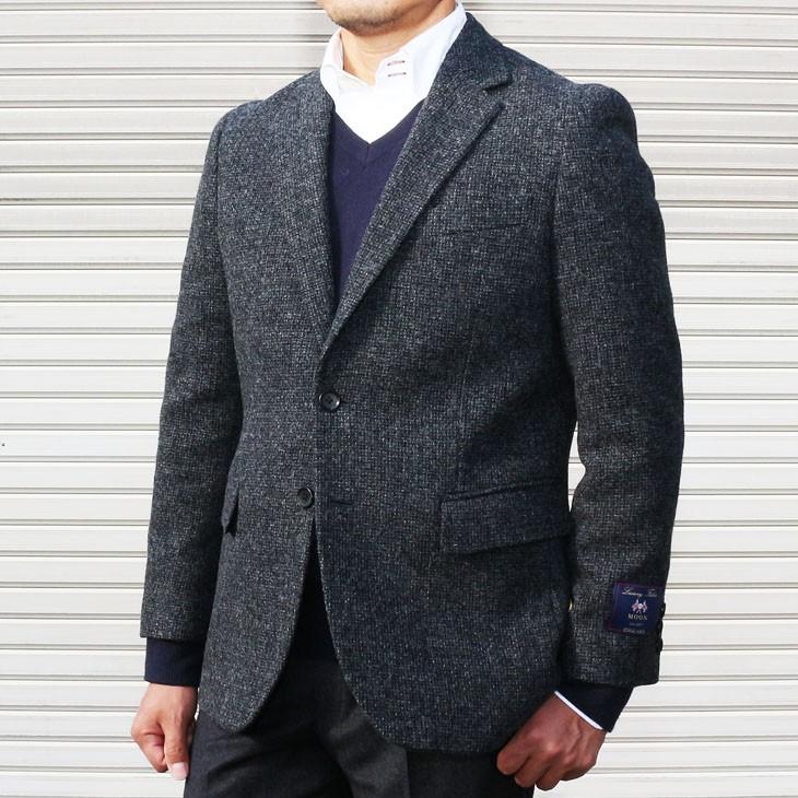 ジャケット テーラード ブレザー 秋冬 新品 英国 MOON ムーン ツイード 灰グレー無地系杢 2つボタン ジャケット (AB/BB体) やや細め |  | 06