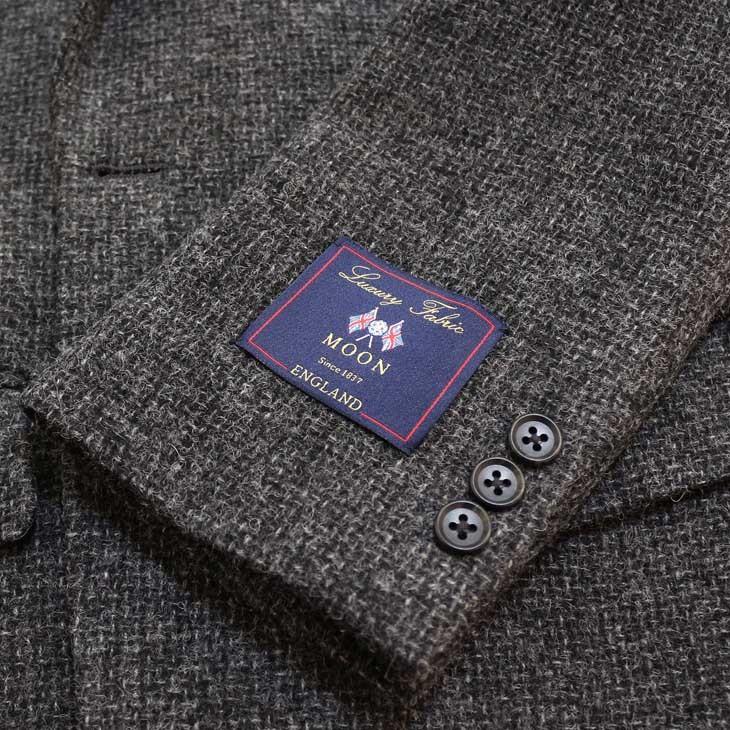 ジャケット テーラード ブレザー 秋冬 新品 英国 MOON ムーン ツイード 灰グレー無地系杢 2つボタン ジャケット (AB/BB体) やや細め |  | 08
