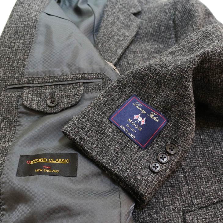 ジャケット テーラード ブレザー 秋冬 新品 英国 MOON ムーン ツイード 灰グレー無地系杢 2つボタン ジャケット (AB/BB体) やや細め |  | 09