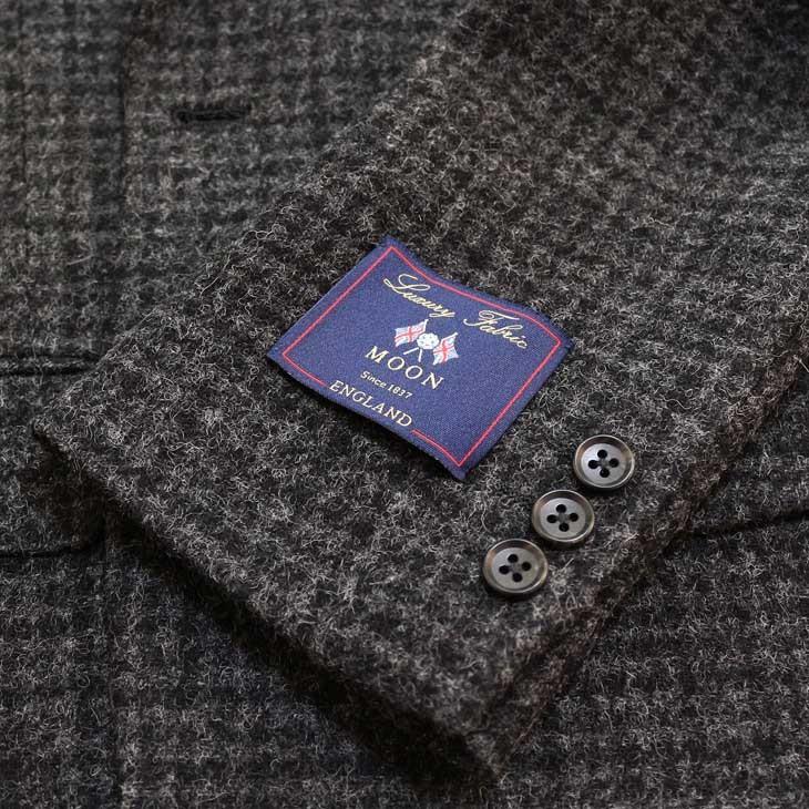ジャケット テーラード ブレザー 秋冬 新品 英国 MOON ムーン ツイード 灰グレー ぼんやりチェック 2つボタン ジャケット (AB/BB体) やや細め |  | 10
