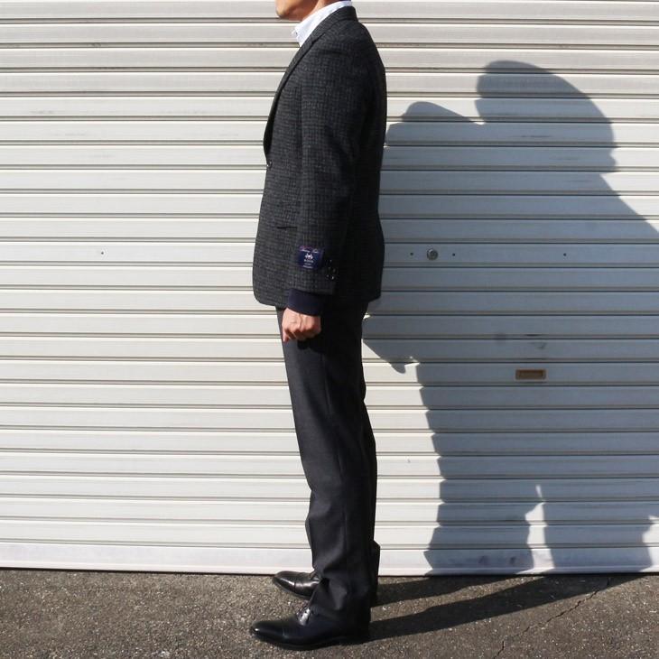 ジャケット テーラード ブレザー 秋冬 新品 英国 MOON ムーン ツイード 灰グレー ぼんやりチェック 2つボタン ジャケット (AB/BB体) やや細め |  | 03