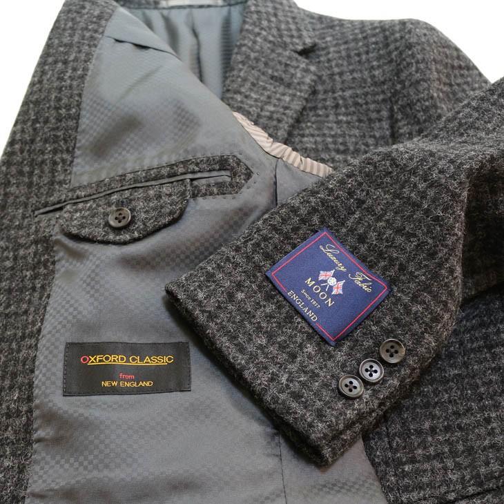 ジャケット テーラード ブレザー 秋冬 新品 英国 MOON ムーン ツイード 灰グレー ぼんやりチェック 2つボタン ジャケット (AB/BB体) やや細め |  | 08