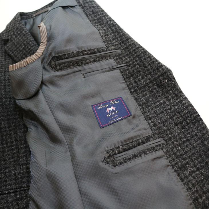 ジャケット テーラード ブレザー 秋冬 新品 英国 MOON ムーン ツイード 灰グレー ぼんやりチェック 2つボタン ジャケット (AB/BB体) やや細め |  | 09