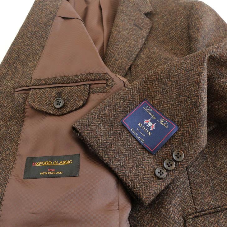 ジャケット テーラード ブレザー 2018-19 新作秋冬 新品 英国 MOON ムーン ツイード 茶ブラウン杢 ヘリンボーン 2つボタン ジャケット (AB/BB体) やや細め |  | 09