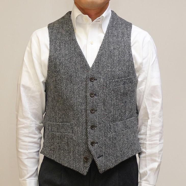 ハリスツイード Harris Tweed ベスト ジレ 2018-19 新作秋冬 オッドベスト 英国生地 選べる新色全３カラー | Harriss | 12