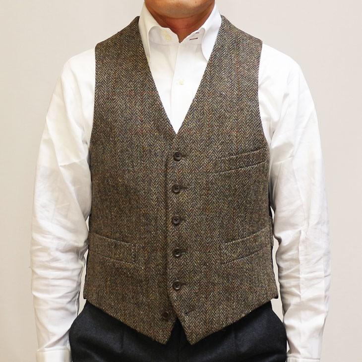 ハリスツイード Harris Tweed ベスト ジレ 2018-19 新作秋冬 オッドベスト 英国生地 選べる新色全３カラー | Harriss | 04