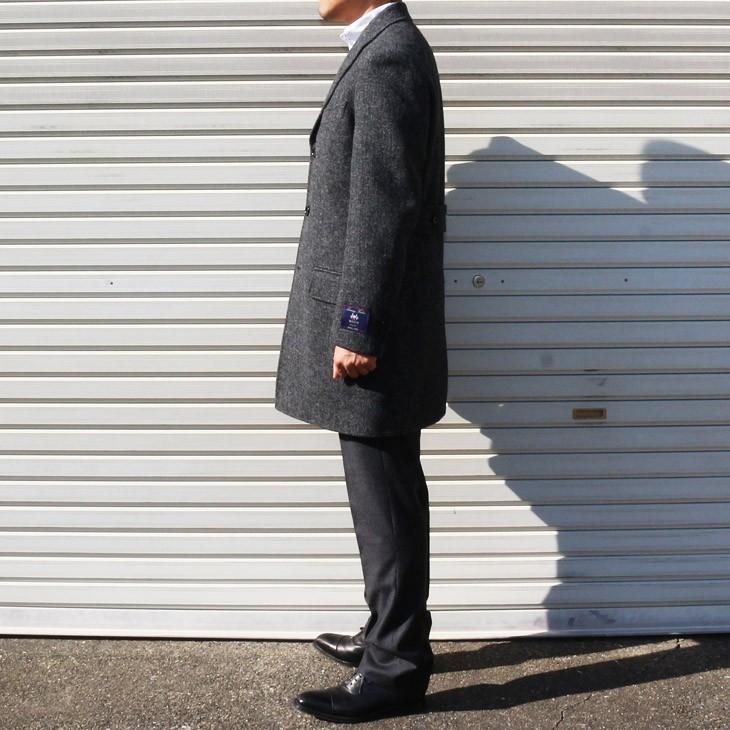 ツイード メンズ チェスターコート 新品秋冬 英国 MOON ムーン TWEED 灰グレー杢 無地系 シングル 3つボタン チェスターコート |  | 03