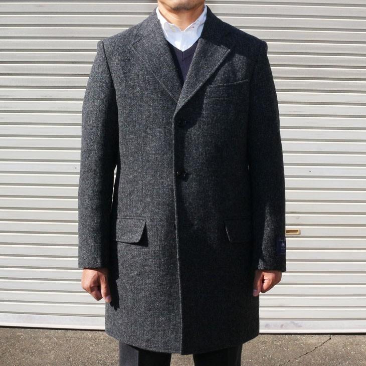 ツイード メンズ チェスターコート 新品秋冬 英国 MOON ムーン TWEED 灰グレー杢 無地系 シングル 3つボタン チェスターコート |  | 05