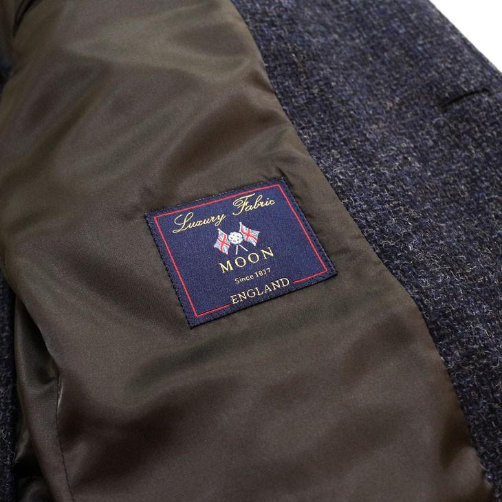 ツイード メンズ チェスターコート 2018-19 新作秋冬 英国 MOON ムーン TWEED ネイビーブルー杢 無地系 シングル 3つボタン チェスターコート |  | 07