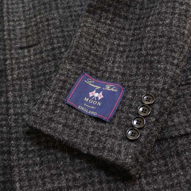 ツイード メンズ チェスターコート 新品秋冬 英国 MOON ムーン TWEED 灰グレー杢 チェック小柄 シングル 3つボタン チェスターコート |  | 08