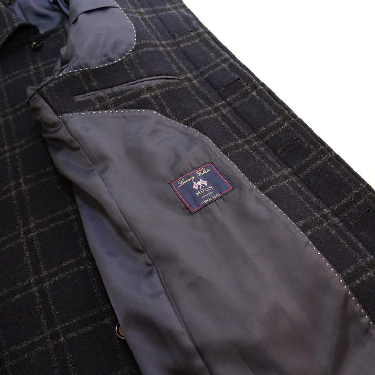 ツイード メンズ ステンカラーコート 新品秋冬 英国 MOON ムーン TWEED ネイビー大柄チェック ステンカラーコート |  | 10