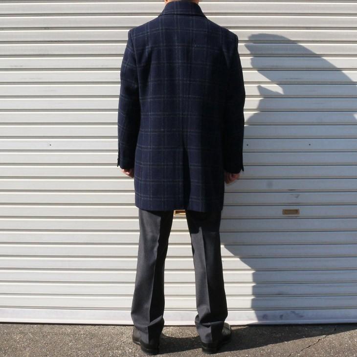 ツイード メンズ ステンカラーコート 新品秋冬 英国 MOON ムーン TWEED ネイビー大柄チェック ステンカラーコート |  | 04
