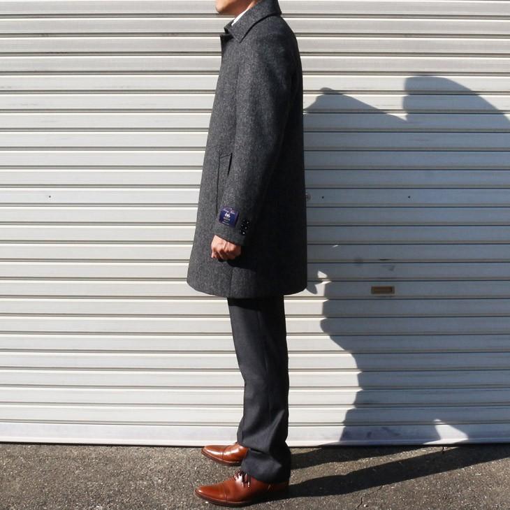 ツイード メンズ ステンカラーコート 新品 秋冬 英国 MOON ムーン TWEED 灰グレー 杉綾織 ヘリンボーン ステンカラーコート |  | 03