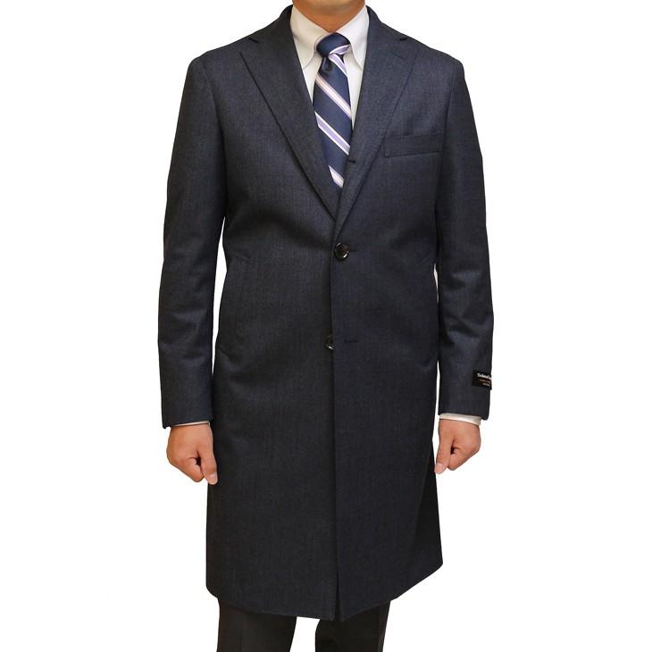 メンズ チェスターコート 2018-19 新作秋冬 ficce フィッチェ 濃紺ネイビー無地系杢 デニム風 クラシコ系 スリム系 ３ボタン段返り シングルチェスターコート |  | 05