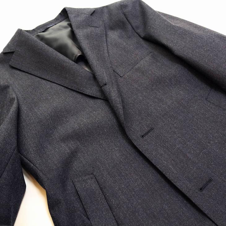メンズ チェスターコート 2018-19 新作秋冬 ficce フィッチェ 濃紺ネイビー無地系杢 デニム風 クラシコ系 スリム系 ３ボタン段返り シングルチェスターコート |  | 08