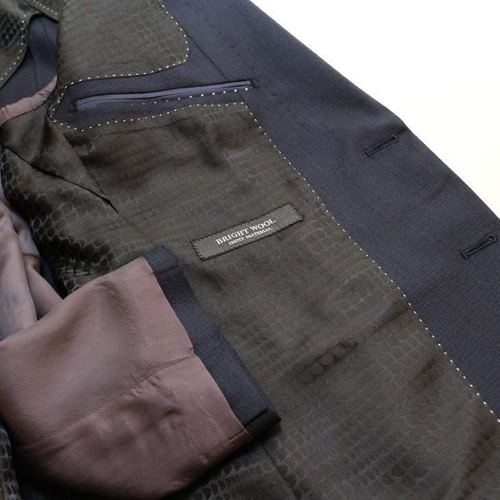 スーツ メンズ 新品 春夏 FICCE フィッチェ 濃紺ネイビー 小織柄 スリーピース （ベスト付き） 2つボタン ナロー系 スリム スーツ  (A/AB/BB体)  fic-400 | FICCE | 11