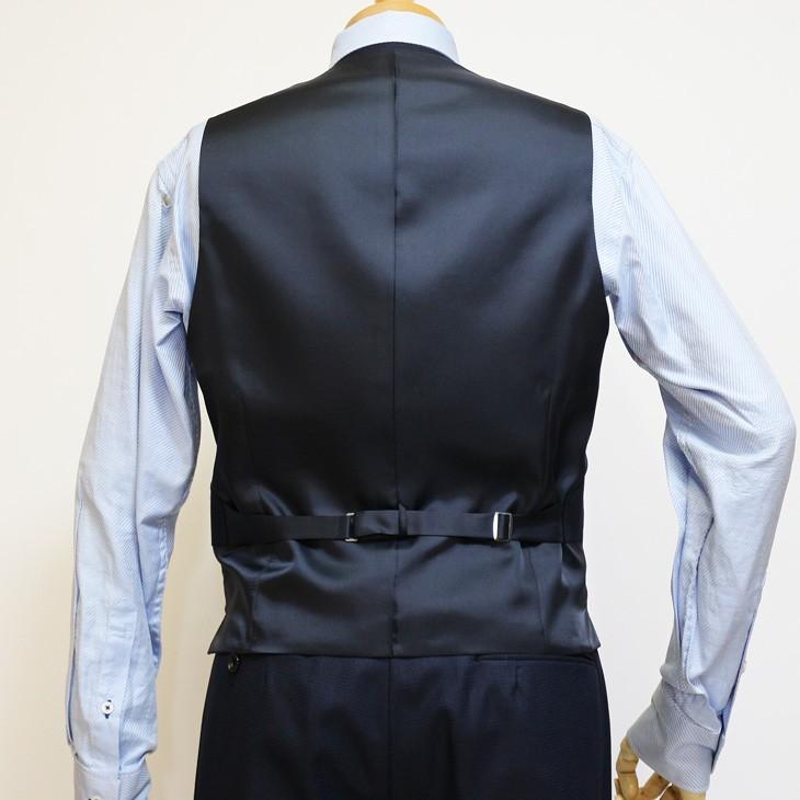 スーツ メンズ 新品 春夏 FICCE フィッチェ 濃紺ネイビー 小織柄 スリーピース （ベスト付き） 2つボタン ナロー系 スリム スーツ  (A/AB/BB体)  fic-400 | FICCE | 06