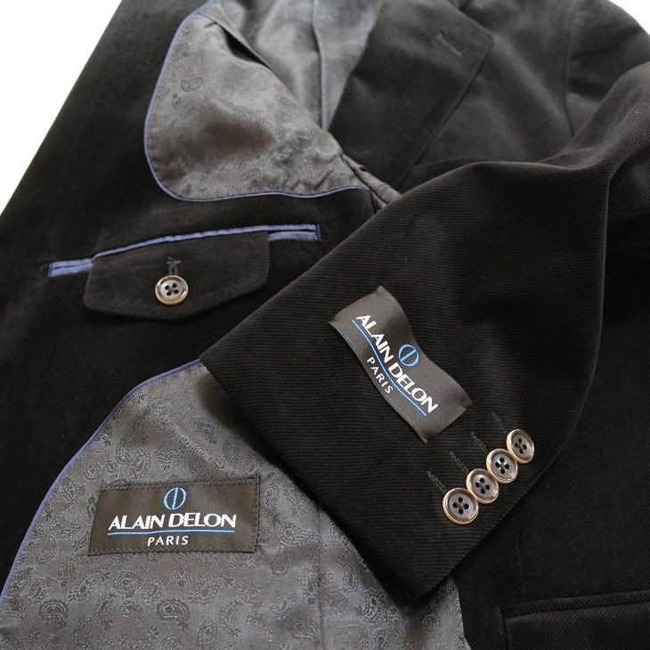ジャケット テーラード ブレザー 新品 秋冬 アランドロン 別珍 ベルベット 黒ブラック 濃紺ネイビー 無地 2つボタン ジャケット (AB/BB/E体) | アラン・ドロン | 10