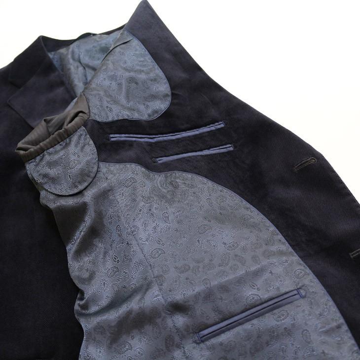 ジャケット テーラード ブレザー 新品 秋冬 アランドロン 別珍 ベルベット 黒ブラック 濃紺ネイビー 無地 2つボタン ジャケット (AB/BB/E体) | アラン・ドロン | 11