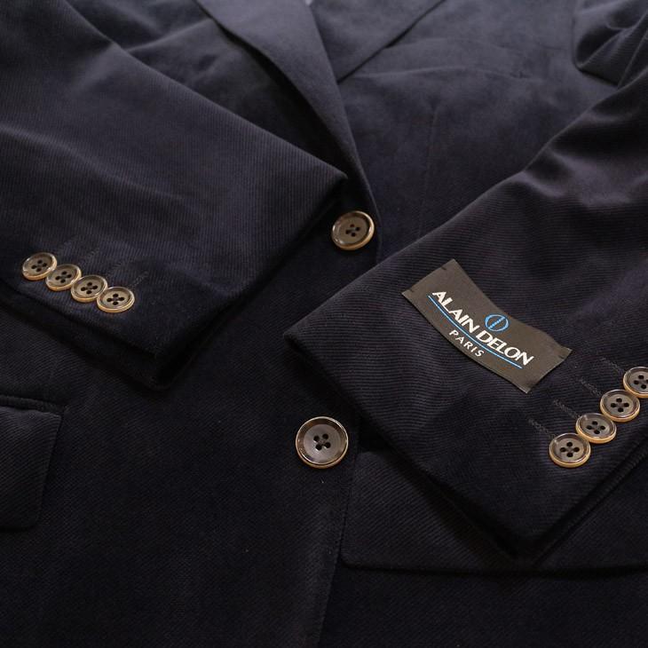 ジャケット テーラード ブレザー 新品 秋冬 アランドロン 別珍 ベルベット 黒ブラック 濃紺ネイビー 無地 2つボタン ジャケット (AB/BB/E体) | アラン・ドロン | 13