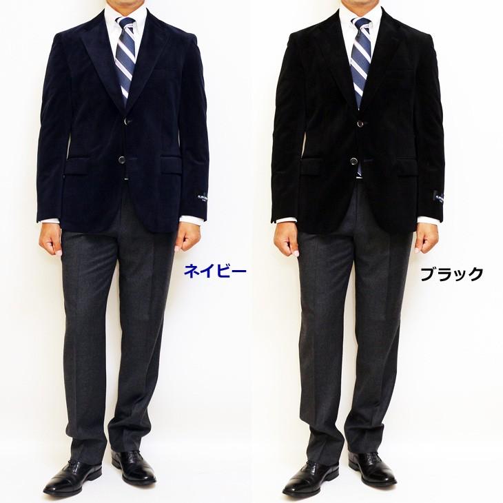 ジャケット テーラード ブレザー 新品 秋冬 アランドロン 別珍 ベルベット 黒ブラック 濃紺ネイビー 無地 2つボタン ジャケット (AB/BB/E体) | アラン・ドロン | 02