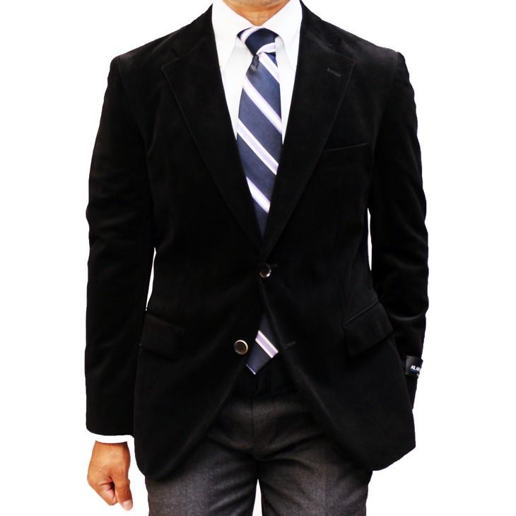 ジャケット テーラード ブレザー 新品 秋冬 アランドロン 別珍 ベルベット 黒ブラック 濃紺ネイビー 無地 2つボタン ジャケット (AB/BB/E体) | アラン・ドロン | 07