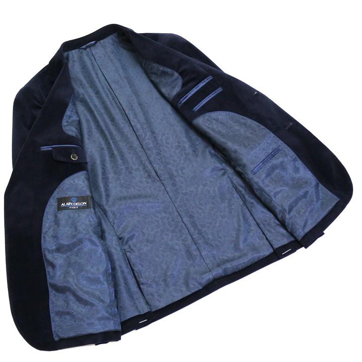 ジャケット テーラード ブレザー 新品 秋冬 アランドロン 別珍 ベルベット 黒ブラック 濃紺ネイビー 無地 2つボタン ジャケット (AB/BB/E体) | アラン・ドロン | 09