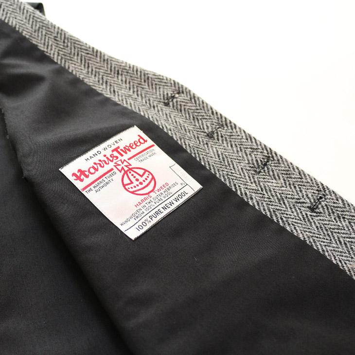 ハリスツイード 2022-23 新作 Harris Tweed ベスト ジレ 秋冬 オッドベスト 英国生地 定番グレーヘリンボーン お洒落 キャンプ BBQ グランピング にも | Harriss | 08