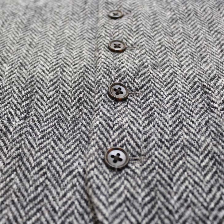 ハリスツイード 2022-23 新作 Harris Tweed ベスト ジレ 秋冬 オッドベスト 英国生地 定番グレーヘリンボーン お洒落 キャンプ BBQ グランピング にも | Harriss | 09