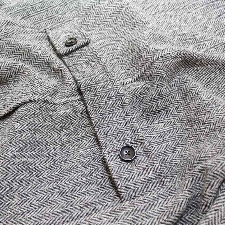 ハリスツイード メンズ チェスターコート 2019-20 秋冬 モデル 新品 英国 Harris Tweed やや 淡系 グレー杢 ヘリンボーン 杉綾織 | HARRIS TWEED | 11