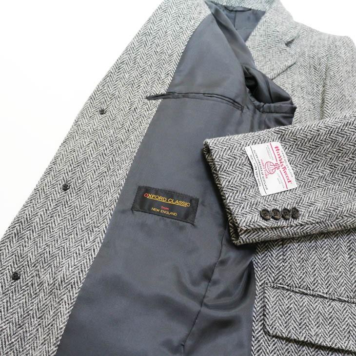 ハリスツイード メンズ チェスターコート 2019-20 秋冬 モデル 新品 英国 Harris Tweed やや 淡系 グレー杢 ヘリンボーン 杉綾織 | HARRIS TWEED | 08