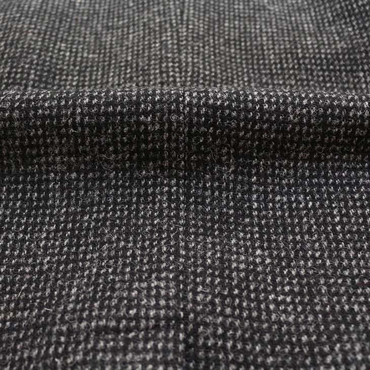 ハリスツイード メンズ ステンカラーコート 秋冬 モデル 新品 英国 Harris Tweed 黒系 チャコールグレー 杢 チェック 小柄 | HARRIS TWEED | 10