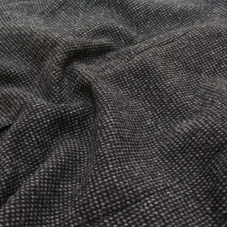 ハリスツイード メンズ ステンカラーコート 秋冬 モデル 新品 英国 Harris Tweed 黒系 チャコールグレー 杢 チェック 小柄 | HARRIS TWEED | 11