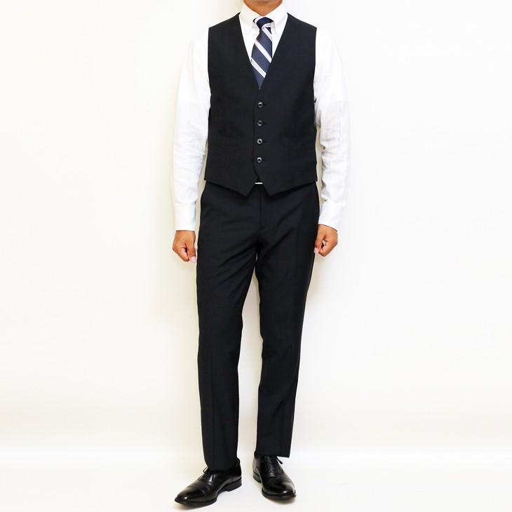 スーツ メンズ 新品 秋冬 FICCE フィッチェ BISHU 尾州生地 濃紺ネイビー ウインドペン 2つボタン ベスト付き 3ピーススーツ (A/AB体) スリム fic-400 | FICCE | 10