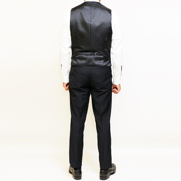 スーツ メンズ 新品 秋冬 FICCE フィッチェ BISHU 尾州生地 濃紺ネイビー ウインドペン 2つボタン ベスト付き 3ピーススーツ (A/AB体) スリム fic-400 | FICCE | 11